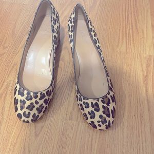9.5 Leopard J Crew Low Block Heel